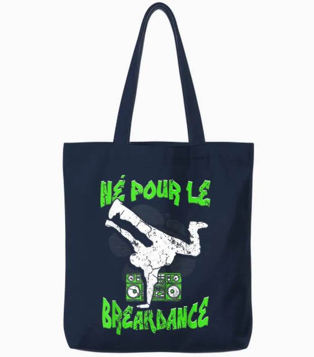 Hip Hop Breakdancer Breakdance Dance Child Boy T-Shirt, Black, S Tote Bags in Navy