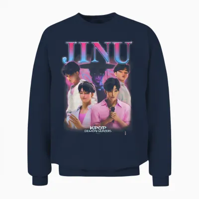 Kpop Demon Hunters Jinu Heartthrob Officially Licensed Unisex Sweatshirt - Navy
