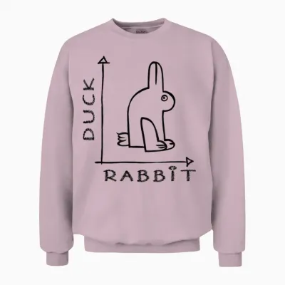 Rabbit Duck Funny Optical Illusion Unisex Sweatshirt - Light Pink