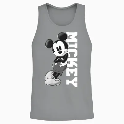 Disney Mickey and Friends Mickey Mouse Lean T-Shirt Small Unisex Tank Top - Sport Grey