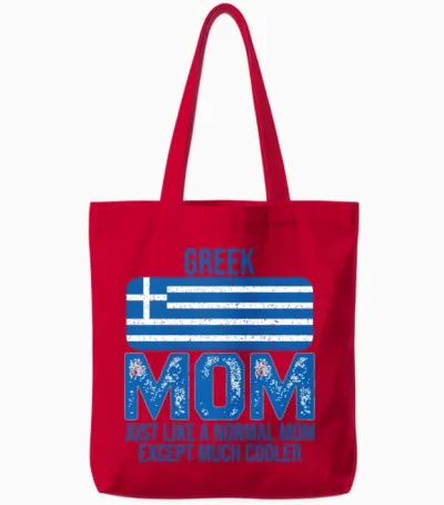 Greek Mom Greece Flag for Mother's Day Tote Bags - Red