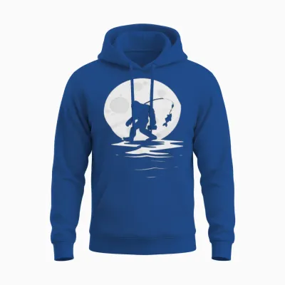 Bigfoot Fishing Funny Unisex Hoodie - Royal