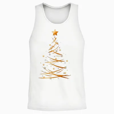 Christmas Fir Tree Unisex Tank Top - White