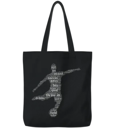 Soccer for Men and Boys Tote Bags - Black