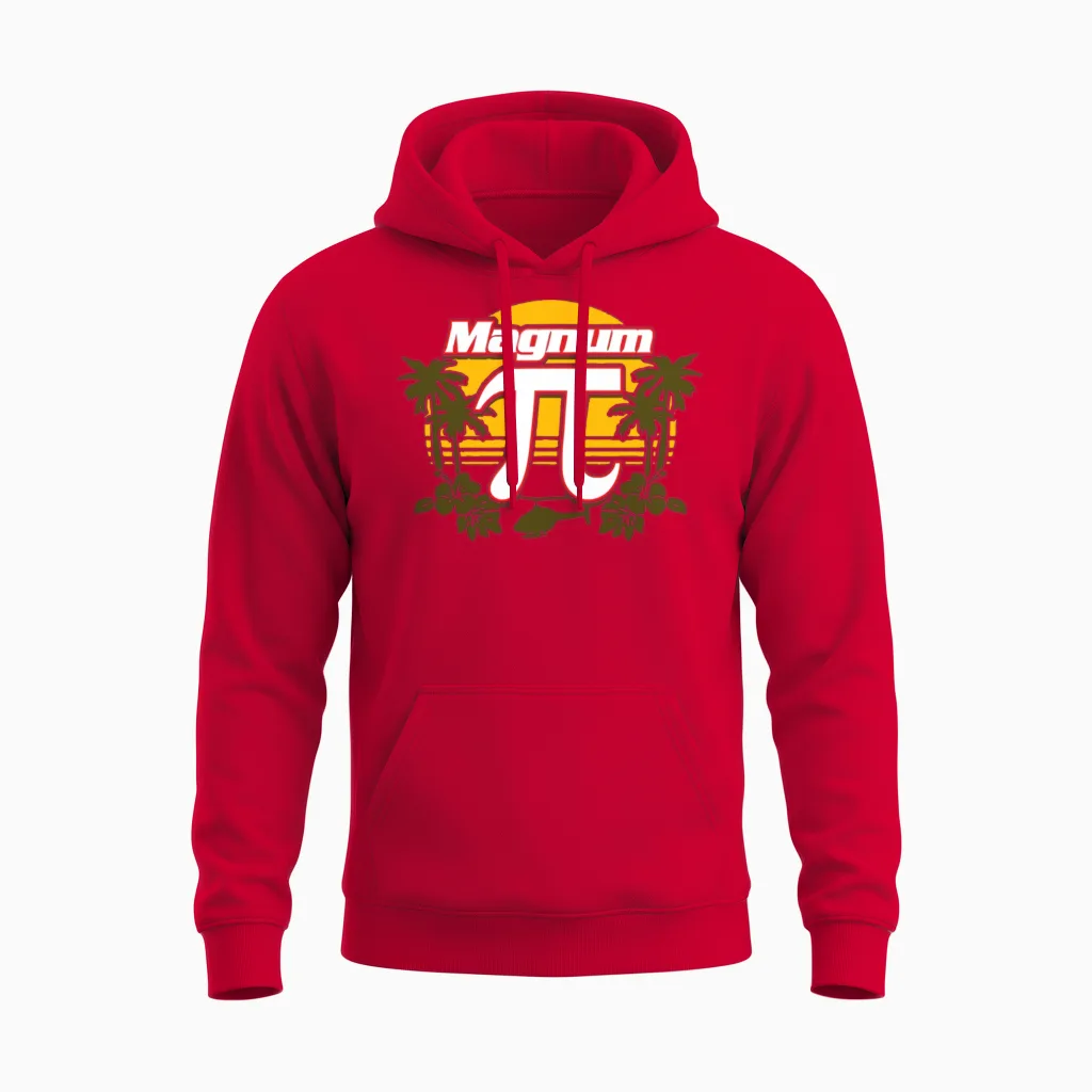 Magnum Pi Funny Unisex Hoodie in Red