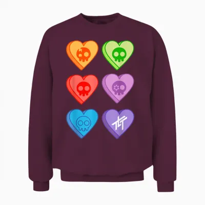 The Living Tombstone Candy Hearts T-Shirt, Black, S Unisex Sweatshirt - Maroon