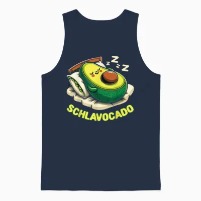 Schlavocado Pyjama Nachthemd Schlafanzug Schlaf Avocado Unisex Tank Top - Navy
