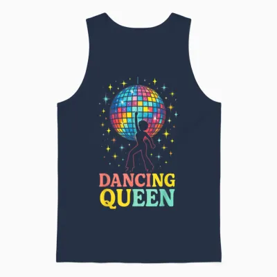 Dancing Queen Disco Retro Groove Queen Party Unisex Tank Top - Navy