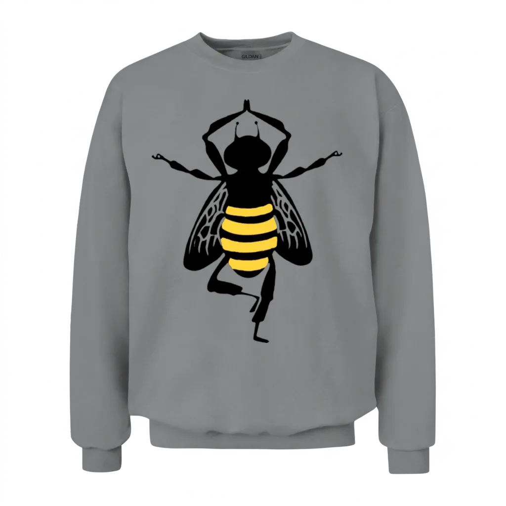 Funny Bee Yoga Unisex Sweatshirt - Sport Grey