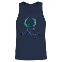 Terrordactyl Scary Pterodactyl Skateboarding Horro Unisex Tank Top - Navy – 2