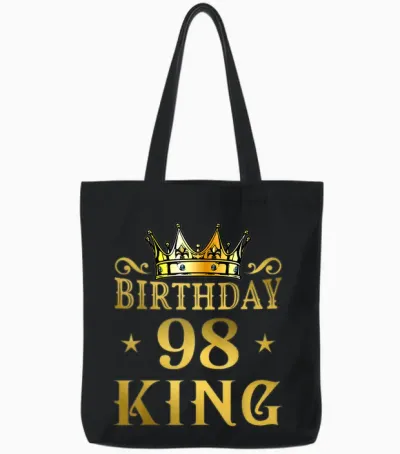 Birthday King 98 Ans Homme Anniversaire Tote Bags - Black