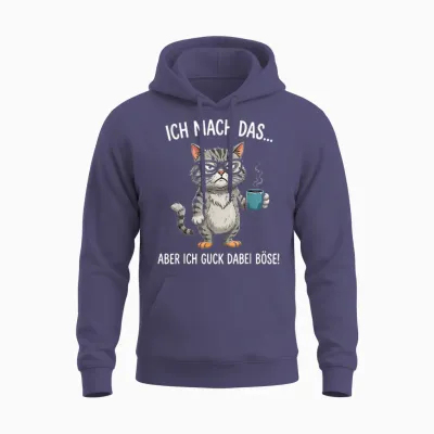 Ich Mach Das Aber Ich Guck Dabei Böse Katze Lustige Sprüche Unisex Hoodie - Heather Sport Dark Navy