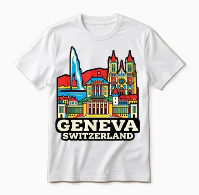 Genève Suisse Voyage Souvenir Ville Cadeau Unisex T-Shirt - White