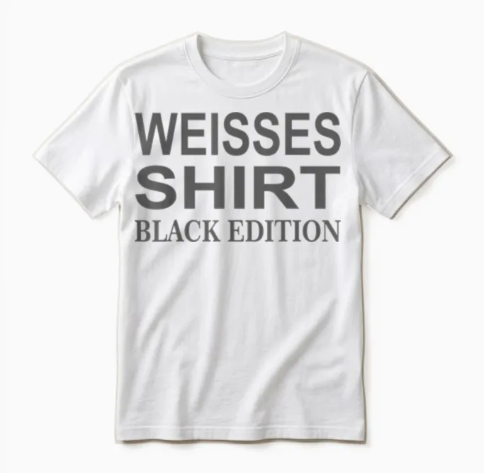 Funny Slogan White Shirt Black Edition Unisex T-Shirt in White