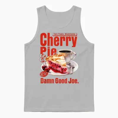 Twin Peaks Cherry Pie and Joe Rr Diner Tv Show T-Shirt, Black, S Unisex Tank Top - Ash