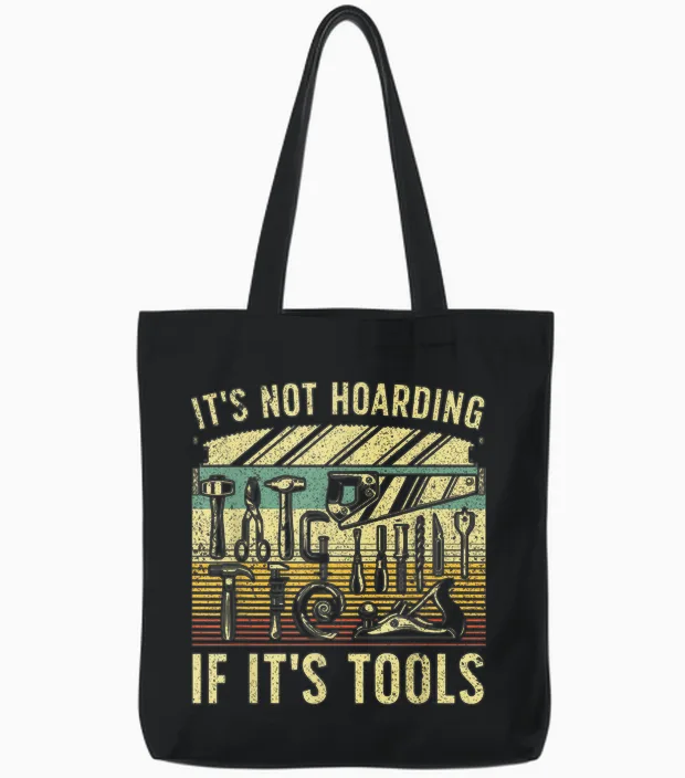 Funny Woodworker Art for Men Carpenter Wood Working Tools T-Shirt Small Tote Bags in Black