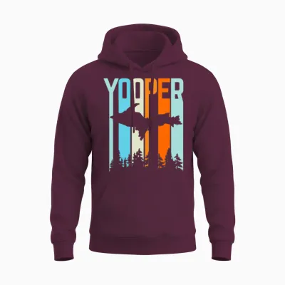 Upper Peninsula Retro Yooper Unisex Hoodie - Maroon