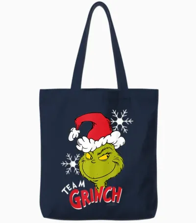 Grinch - Side Eye T-Shirt, Black, S Tote Bags - Navy