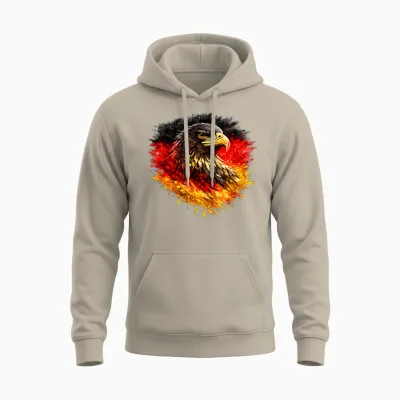 Deutscher Adler Heimatliebe Schwarz Rot Gold Deutschland Unisex Hoodie - Sand