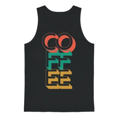 Retro Coffee Unisex Tank Top - Black