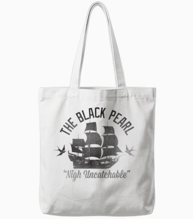 Disney - Pirates of the Caribbean Untouchable Black Pearl Tote Bags in White