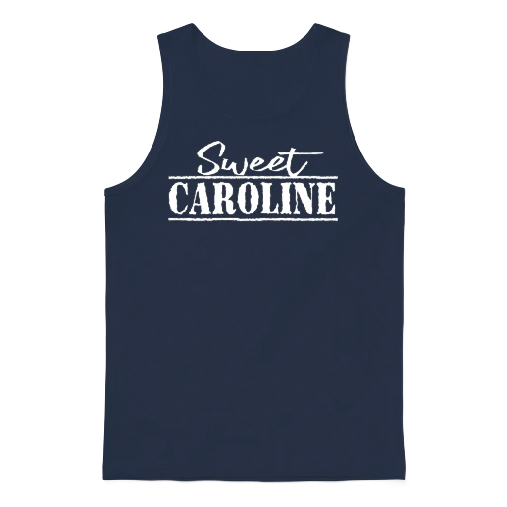 Sweet Caroline White 3 Unisex Tank Top - Navy