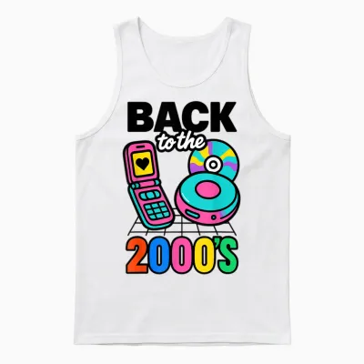 Back to the 2000s Retro Nostalgic Party Gift Unisex Tank Top - White