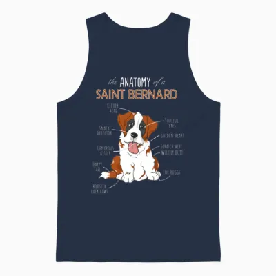 The Anatomy of Saint Bernard Unisex Tank Top - Navy