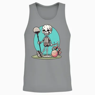 Funny Golf Skull Funny Sport Unisex Tank Top - Sport Grey