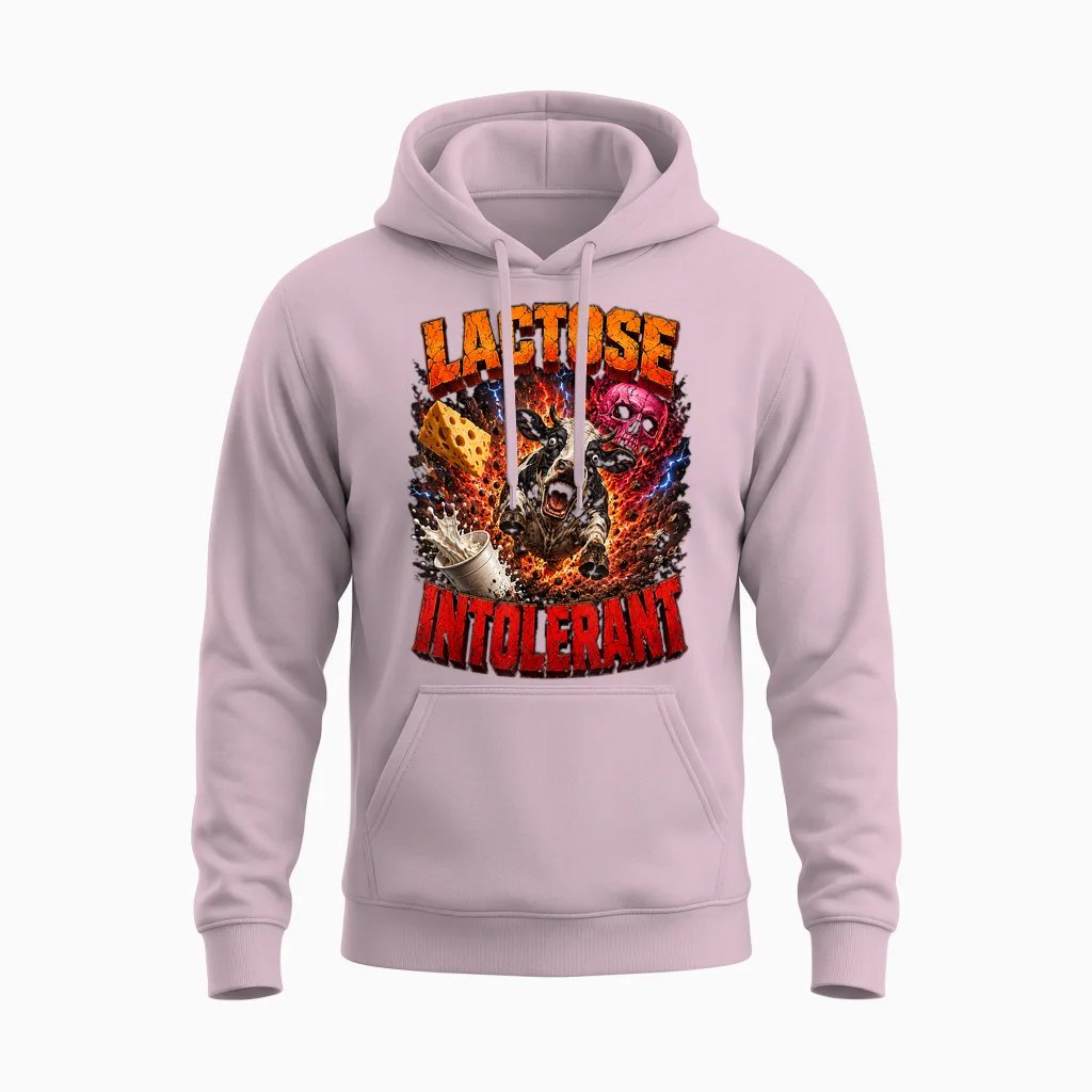 Milch Lustiges Laktose Intolerant Meme Unisex Hoodie in Light Pink