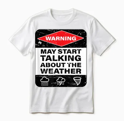 Weather Warning Funny Raining Storms Meteorology Unisex T-Shirt - White
