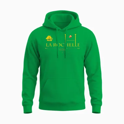 Rugby La Rochelle Rochelais Legend Supporter Player T-Shirt, Black, S Unisex Hoodie - Irish Green