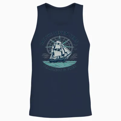 Sail the Seven Seas – Nautical Adventure Unisex Tank Top - Navy