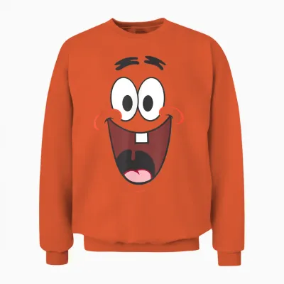 Spongebob Squarepants Patrick Big Face Smile Unisex Sweatshirt - Orange