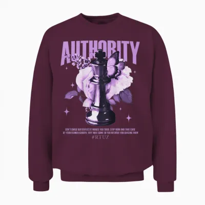 Modern Hip Hop Vintage Graffiti Urban Backprint Streetwear T-Shirt, Black Unisex Sweatshirt - Maroon