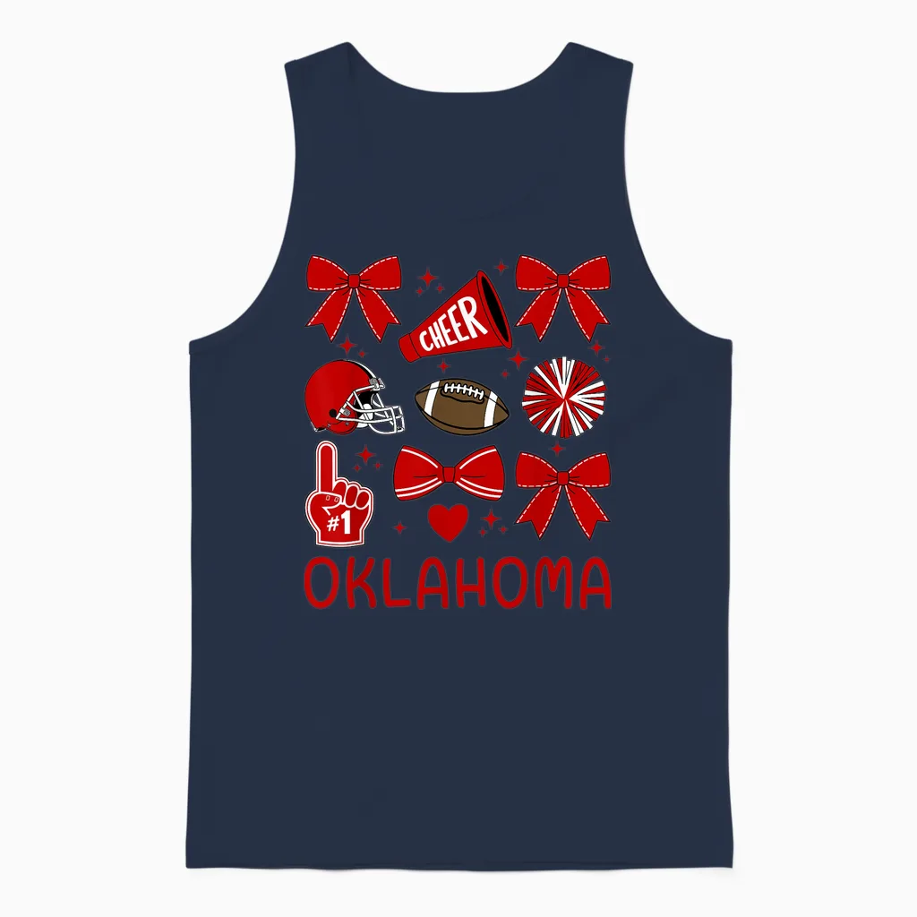Oklahoma Women Girls Toddler Sister Bow for Oklahoma Lover Unisex Tank Top in Navy