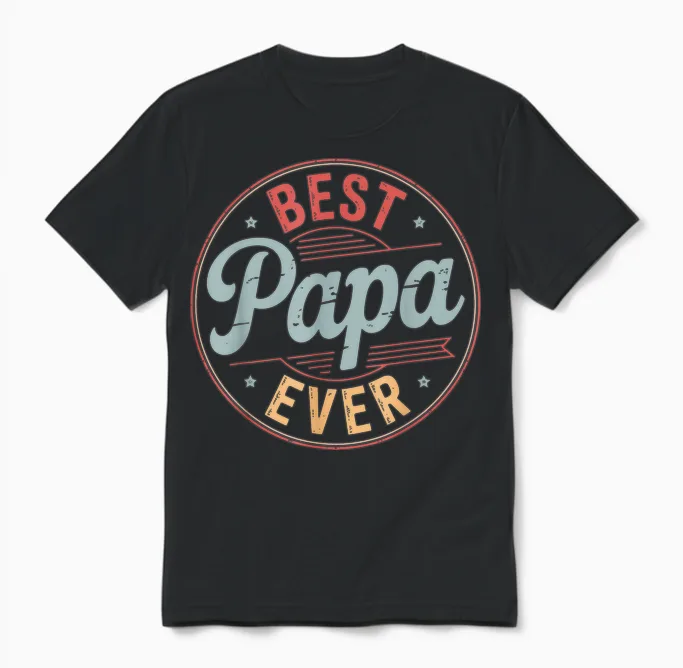 Funny Papa Art for Grandpa from Grandkids Father's Day Papa Unisex T-Shirt in Black