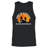 Life Is Always Better with Hiking Unisex Tank Top - Black – 2