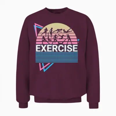 Exercise Workout Fitness Retro Unisex Sweatshirt - Maroon