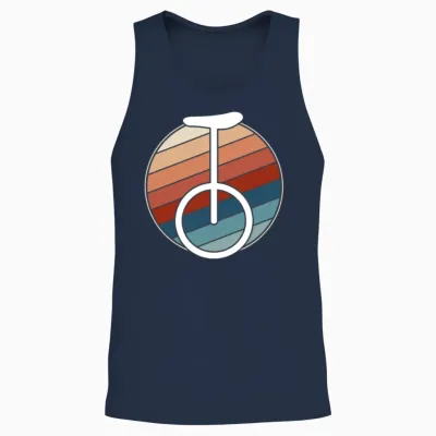 Retro Unicycle Rider Unisex Tank Top - Navy