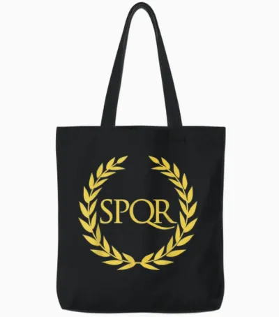 Ancient Rome Spqr T-Shirt, Red, S Tote Bags - Black