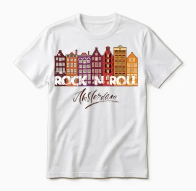 Rock N Roll Amsterdam Unisex T-Shirt - White