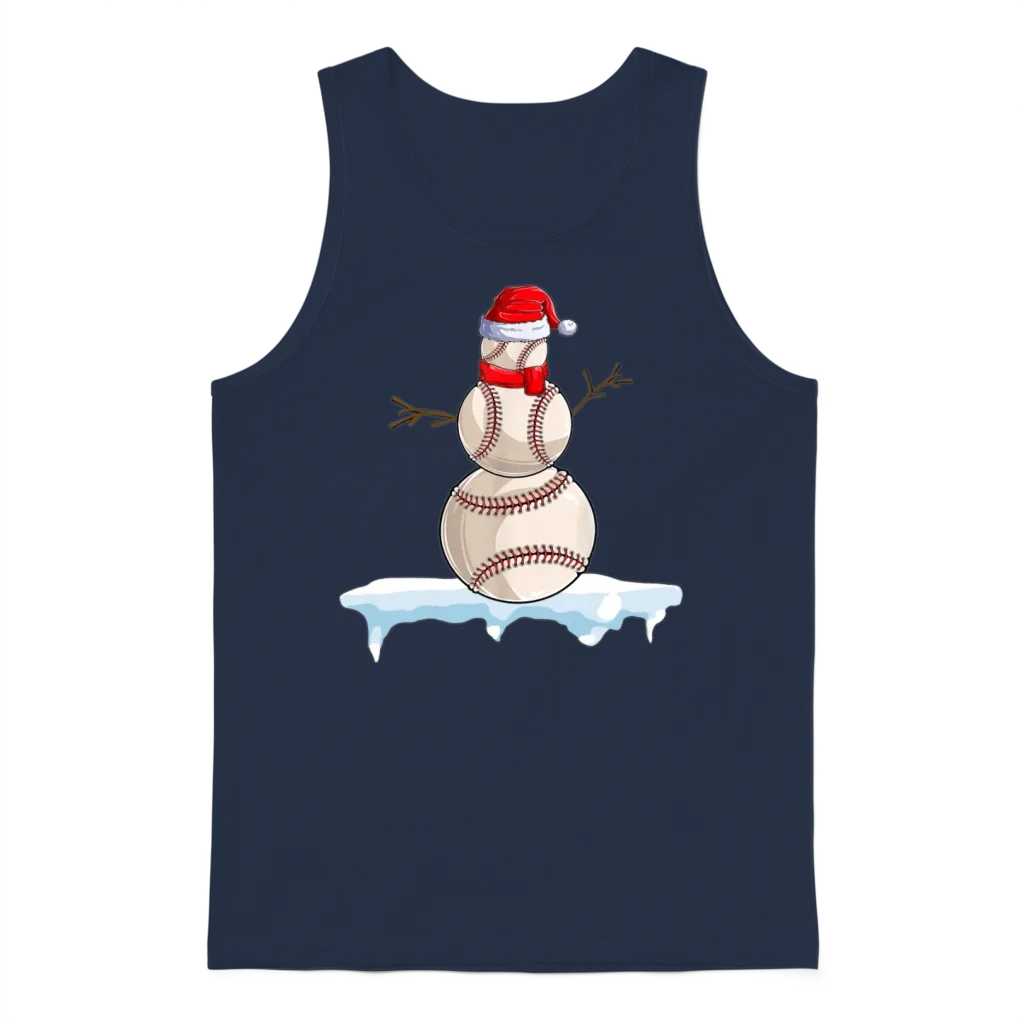 Funny Baseball Christmas & Softball Unisex Tank Top - Navy