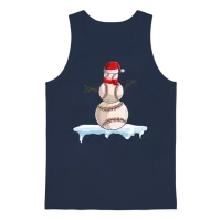 Funny Baseball Christmas & Softball Unisex Tank Top - Navy – 1
