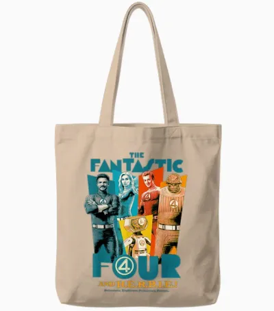 Marvel the Fantastic Four: First Steps Fantastic 4 & Herbie Tote Bags - Natural