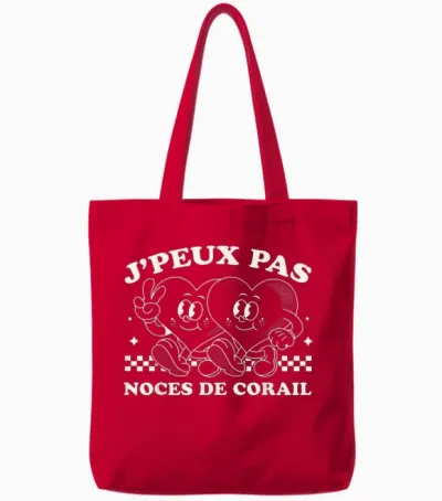 Gift Idea Couple 11 Years Wedding – Coral Wedding Anniversary Tote Bags - Red