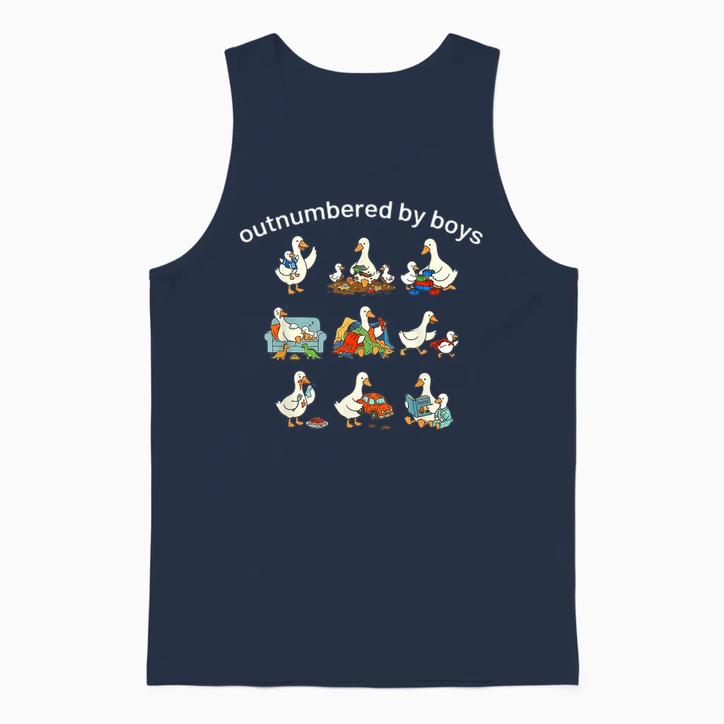 Outnumbered by Boys Unisex Tank Top in Navy