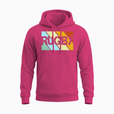 Rugby Retro Unisex Hoodie - Heliconia