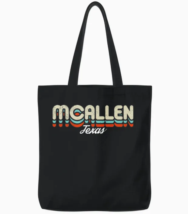 Retro Mcallen Texas Tote Bags - Black