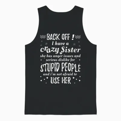 Crazy Sister Funny Unisex Tank Top - Black